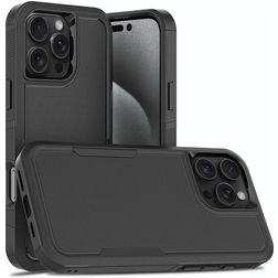 Mobigear Heavy Armor iPhone 16 Pro Max Hülle Hardcase Backcover Stoßfest - Schwarz