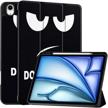 Mobigear Tri-Fold iPad Air 13 Zoll (2026) Hülle Klapphülle + Stifthalter - Do Not Touch