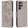 Mobigear Butterfly Samsung Galaxy S24 Ultra Hülle Klapphülle Geldbörse - Grau