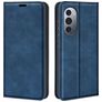 Mobigear Retro Slim Motorola Edge X30 Hülle Klapphülle Geldbörse - Dunkelblau