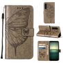Mobigear Butterfly Sony Xperia 1 IV Hülle Klapphülle Geldbörse - Grau