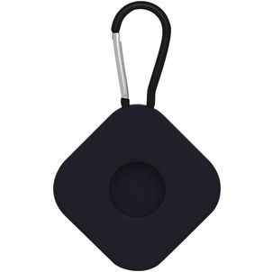 Mobigear Square Key Apple AirTag Hülle Flexibles Silikon Schlüsselanhänger - Schwarz