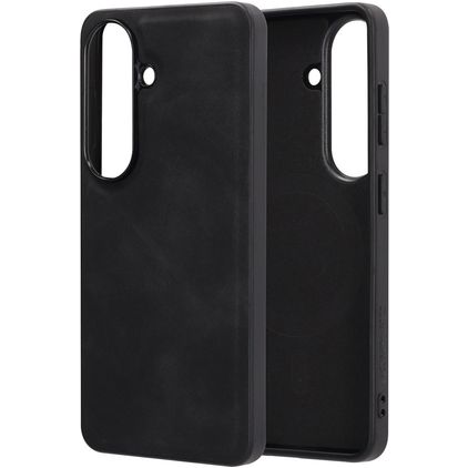 Mobiparts Classic Samsung Galaxy S26 MagSafe TPU / Kunstleder Backcover - Graphite Black