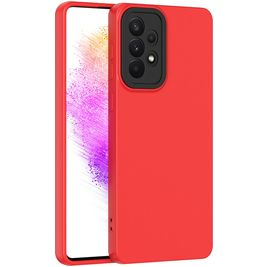 Mobigear Colors Samsung Galaxy A73 Hülle Flexibles TPU Backcover - Rot