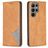 Mobigear Rhombus Slim Samsung Galaxy S25 Ultra Hülle Klapphülle - Cognac