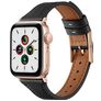 Mobigear Napoli Leder Apple Watch Armband Dornschließe - 49/46/45/44 mm - Schwarz