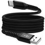 Mobiparts Magnetic Braided USB-C auf USB-A Kabel 1 Meter - Black