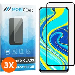 Mobigear Premium Xiaomi Redmi Note 9S Panzerglas Gehärtetes Glas Displayschutz - Hüllenfreundlich - Schwarz (3er Pack)