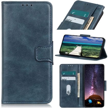 Mobigear Classy Samsung Galaxy A22 5G Hülle Klapphülle Geldbörse - Blau