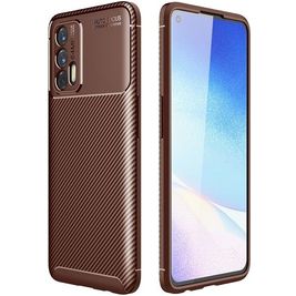 Mobigear Racing Realme GT Hülle Flexibles TPU Backcover - Braun