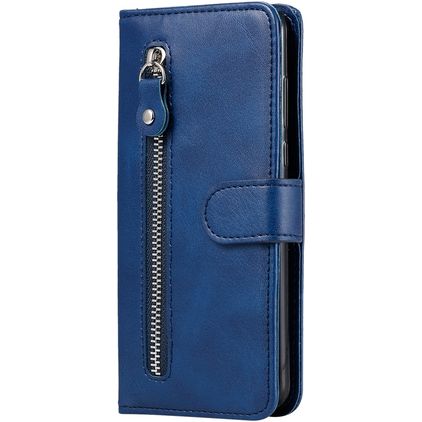 Mobigear Zipper Huawei P Smart (2020) Hülle Klapphülle Geldbörse - Blau
