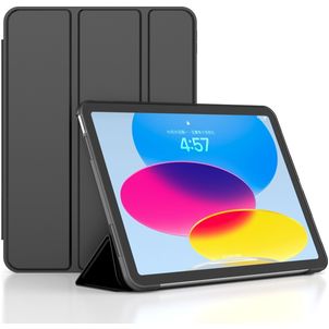 Mobigear Tri-Fold Gel iPad 10 (2022) Hülle TPU,Kunstleder Klapphülle - Schwarz