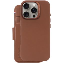 Decoded Detachable Wallet iPhone 16 Pro MagSafe Hülle Echtleder 2in1 Klapphülle (herausnehmbar) Portemonnaie - Tan