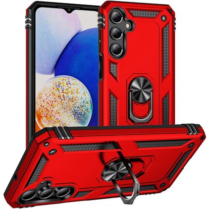 Mobigear Armor ring Samsung Galaxy A16 Hardcase Backcover Shockproof mit Ringhalter - Rot