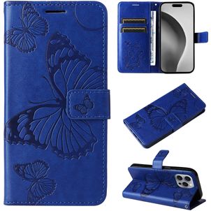 Mobigear Butterfly iPhone 16 Pro Max Hülle Klapphülle Geldbörse - Blau