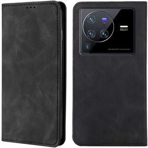 Mobigear Retro Slim Vivo X80 Pro Hülle Klapphülle Geldbörse - Schwarz