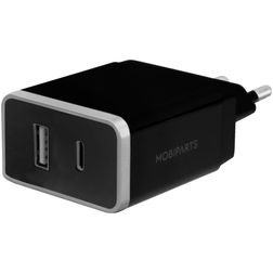 Mobiparts Wall Charger Dual USB / USB-C 12W 2.4A - Schwarz