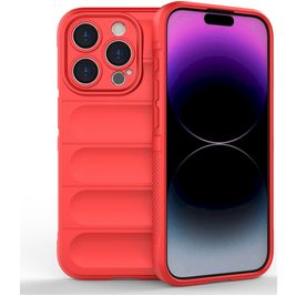 Mobigear Bumpy iPhone 15 Pro Hülle Flexibles TPU Backcover - Rot