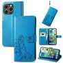 Mobigear Clover iPhone 15 Pro Max Hülle Klapphülle Geldbörse - Blau