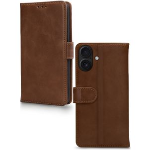 Mobilize Wallet iPhone 17 Hülle Echtes Leder Klapphülle Geldbörse - Braun
