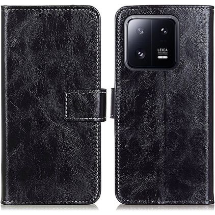 Mobigear Basic Xiaomi 13 Hülle Klapphülle Geldbörse - Schwarz