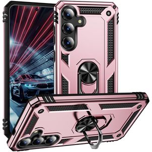 Mobigear Armor ring Samsung Galaxy S25 FE Hülle Hardcase Backcover Stoßfest mit Ringhalter - Roségold