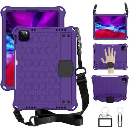 Mobigear HexStrap iPad Air 4 (2020) Hülle Kunststoff,EVA Schaum Backcover + Stifthalter + Schulterträger + Ständer - Lila