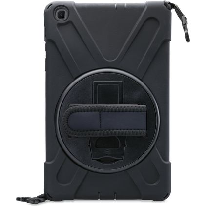 Xccess Survivor All-round Samsung Galaxy Tab S6 Lite Hülle Kunststoff,Silikon Backcover + Schulterträger + Ständer - Schwarz