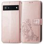Mobigear Clover Google Pixel 6a Klapphülle Portemonnaie - Roségold