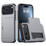 Mobigear Card iPhone 18 Pro Max Hülle Hardcase Backcover Stoßfest mit Kartenhalter - Grau
