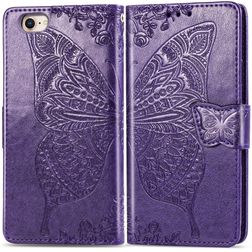 Mobigear Butterfly iPhone SE (2020) Hülle Klapphülle Geldbörse - Lila
