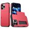 Mobigear Card iPhone 16 Pro Hülle Hardcase Backcover Stoßfest mit Kartenhalter - Rot