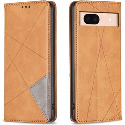 Mobigear Rhombus Slim Google Pixel 8a Hülle Klapphülle - Cognac