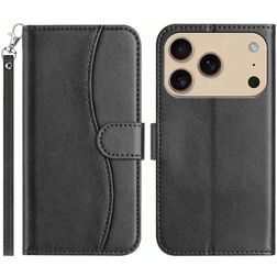 Mobigear S Line iPhone 17 Pro Hülle Klapphülle Geldbörse - Schwarz