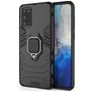 Mobigear Armor Ring Samsung Galaxy S20 Plus Hülle Hardcase Backcover Stoßfest mit Ringhalter - Schwarz