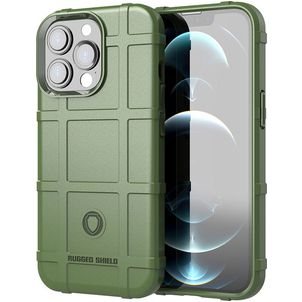Mobigear Rugged Shield iPhone 13 Pro Max Hülle Flexibles TPU Backcover Stoßfest - Grün