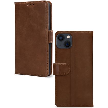 Mobilize Wallet iPhone 13 Mini Hülle Echtes Leder Klapphülle Geldbörse - Braun