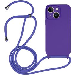 Mobigear Lanyard iPhone 15 Silikon Handykette - Lila