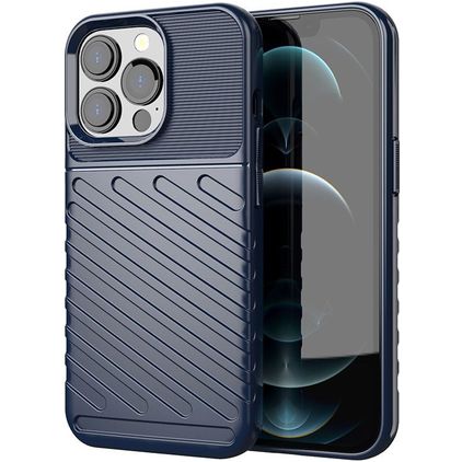 Mobigear Groove iPhone 13 Pro Hülle Flexibles TPU Backcover - Blau