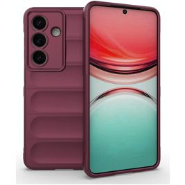 Mobigear Bumpy Samsung Galaxy S26 Hülle Flexibles TPU Backcover - Wine Red