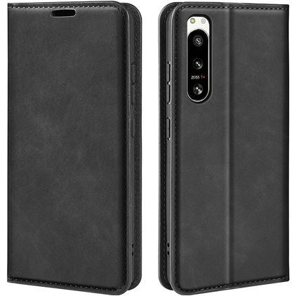 Mobigear Retro Slim Sony Xperia 5 IV Klapphülle Portemonnaie - Schwarz