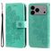 Mobigear Flowers iPhone 17 Pro Max Hülle Klapphülle Geldbörse - Grün