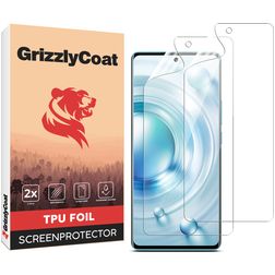 GrizzlyCoat Vivo X80 Pro Hydrogel-TPU Displayschutz - Hüllenfreundlich + Montagerahmen (2er Pack)