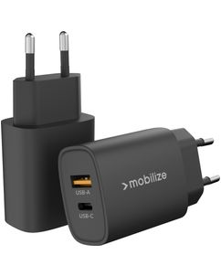 Mobilize Dual USB / USB-C Ladegerät Power Delivery 25W - Schwarz