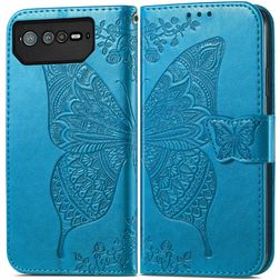 Mobigear Butterfly ASUS ROG Phone 6 Pro Hülle Klapphülle Geldbörse - Blau