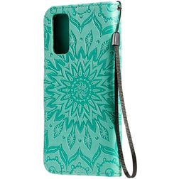 Mobigear Sunflower Samsung Galaxy S20 Hülle Klapphülle Geldbörse - Türkis