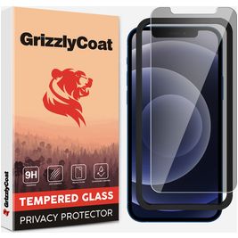 GrizzlyCoat Easy Fit AntiSpy iPhone 12 Pro Max Panzerglas Gehärtetes Glas Displayschutz Privacy - Hüllenfreundlich + Applikator
