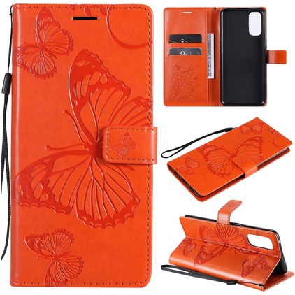 Mobigear Butterfly OPPO Reno 4 Hülle Klapphülle Geldbörse - Orange