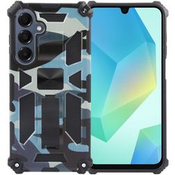 Mobigear Armor Stand Samsung Galaxy A16 Hülle Hardcase Backcover Stoßfest mit Ständer - Blau