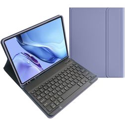 Mobigear Keys iPad Air 11 Zoll (2026) Hülle QWERTY Bluetooth Tastatur Klapphülle + Stifthalter - Lila